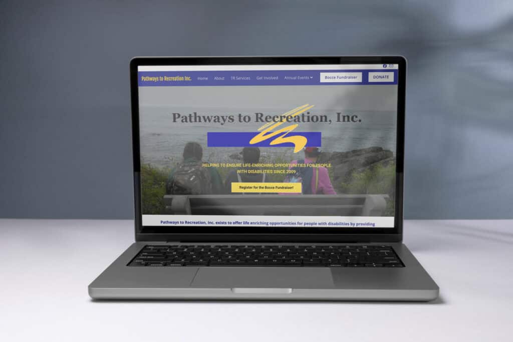 Mockup of the Pathways to Recreation home page.