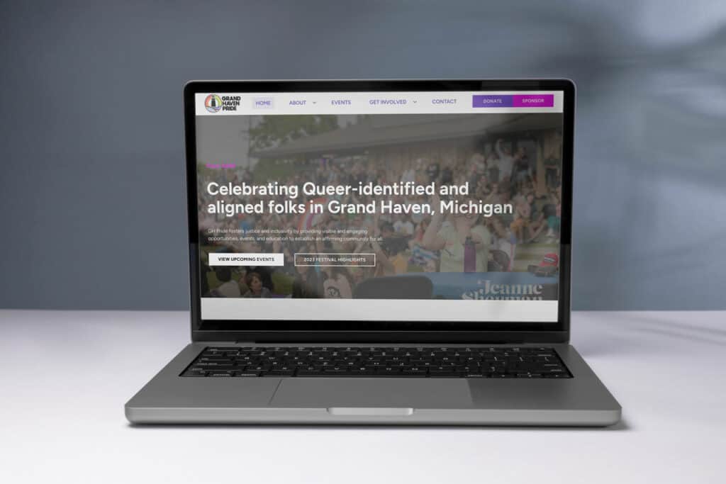 Mockup of the GH Pride home page.